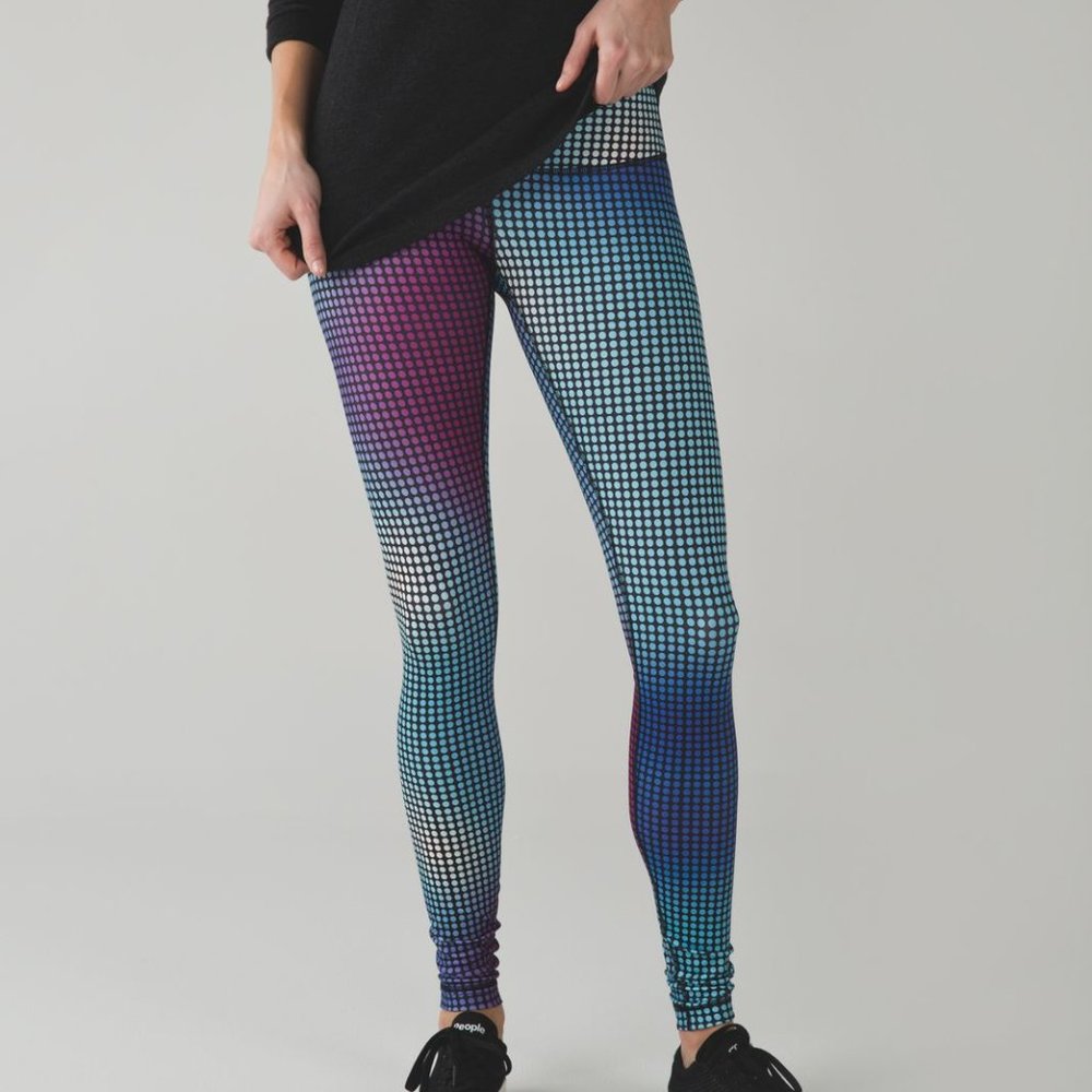 Lululemon Wunder Under Leggings Cosmic Rainbow Dot/Circle Full-on Luon